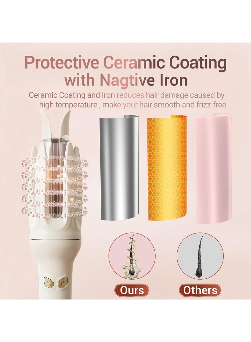 Rotating Curling Iron, Automatic Curling Iron with 4 Temperature  3 Timer, Hair Waver with Anti-Tangle, Anti-Scald and Auto-Off, Double Voltage Rotating Curling Iron for Hair Styling - Image 2